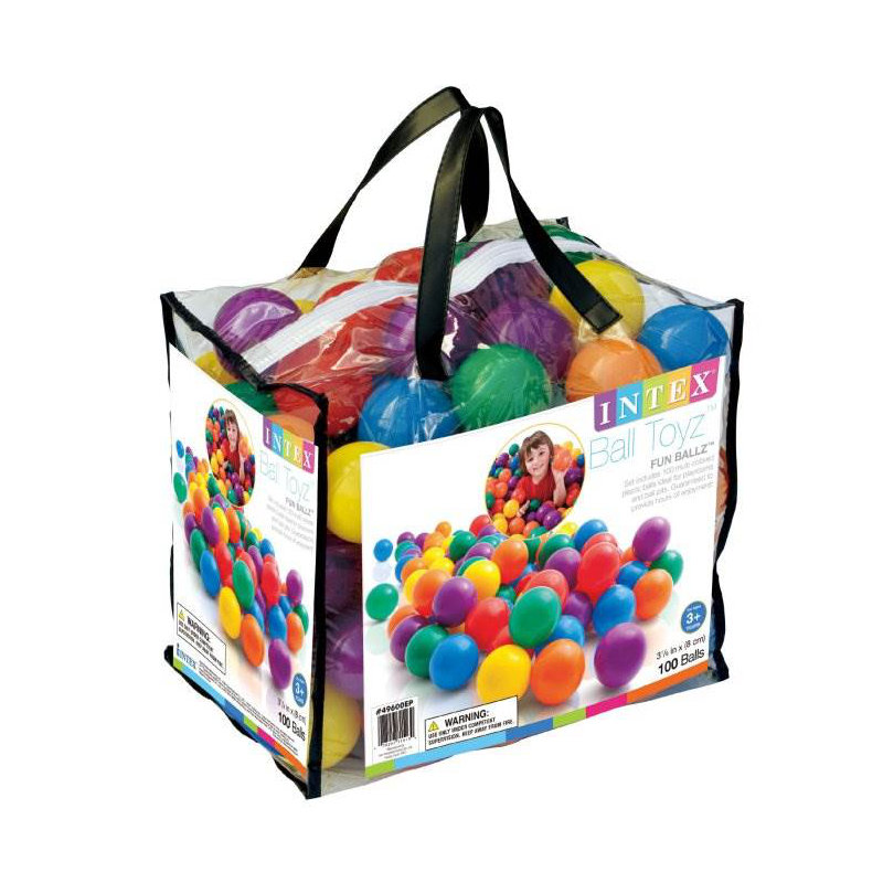 Intex Inflatable Jump O Lene Ball Pit Outdoor Castle Bouncer w/ 100 Play Balls