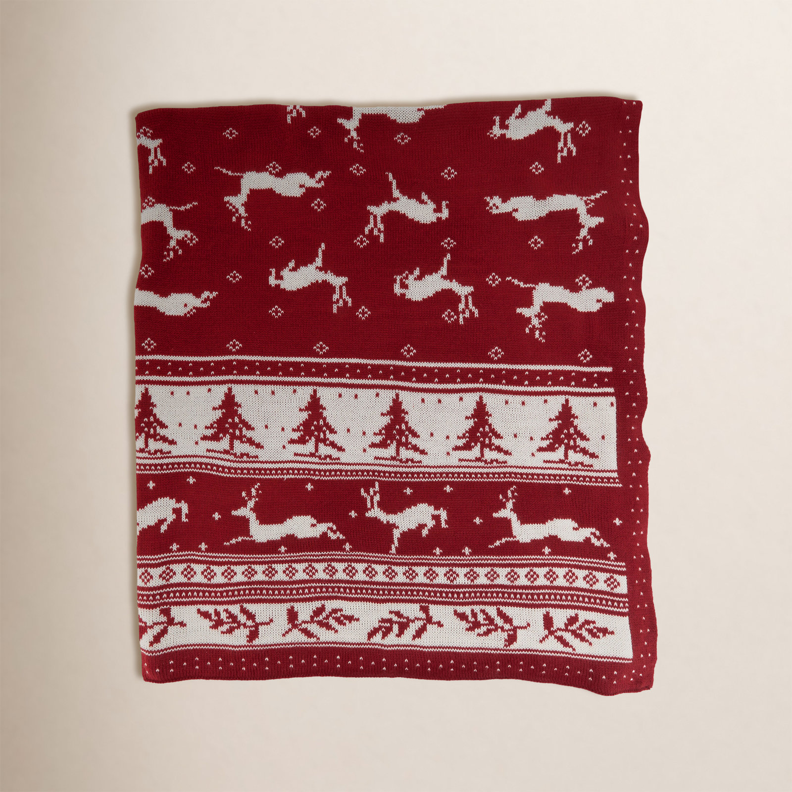 Max Knit Throw Blanket, Prancing Reindeer