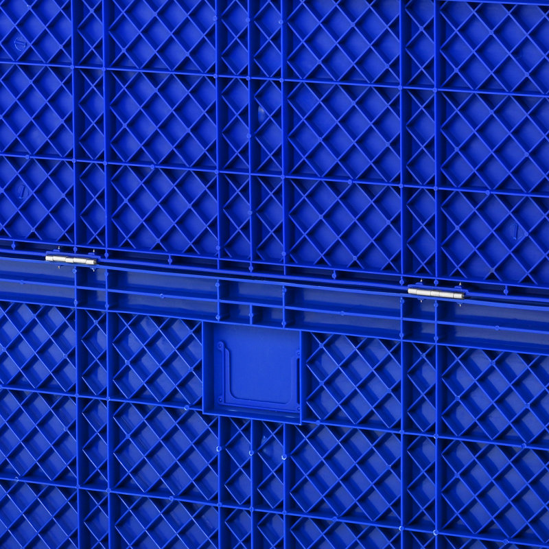 Blue Polypropylene Bulk Container, 600 Lbs Capacity, 4 - Way Access, 30.78 In Width Collapsible Storage 39.86 Depth