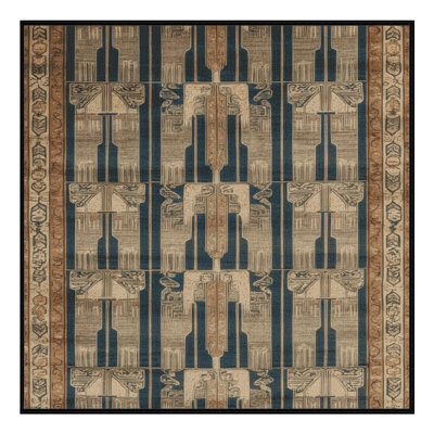 Machine Washable Art Deco Brown Area Rug