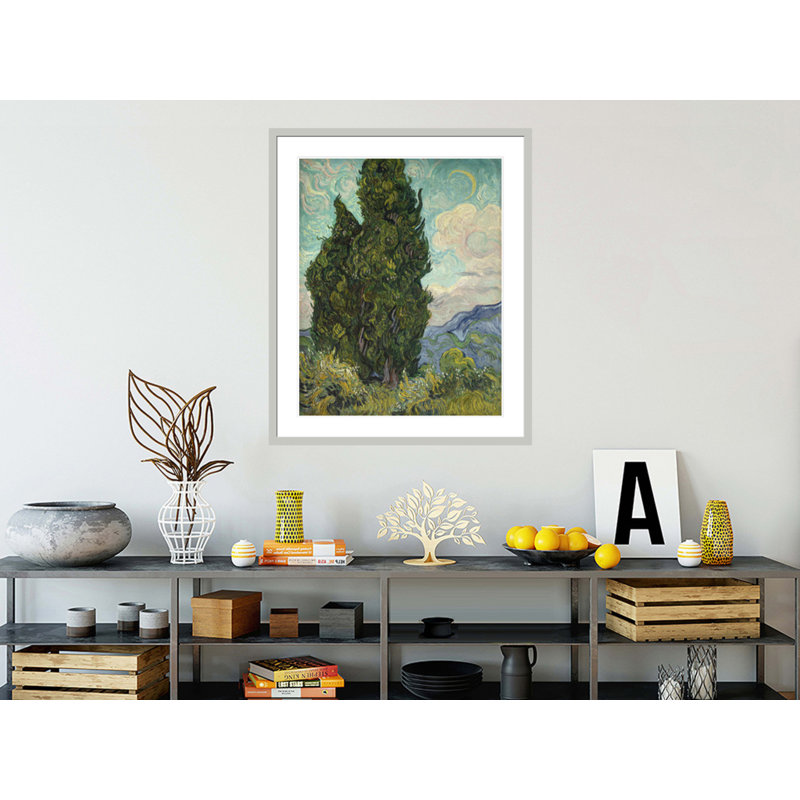 «Cypresses» par Vincent van Gogh, impression giclée encadrée, 40,45 po H x 33,5 po L
