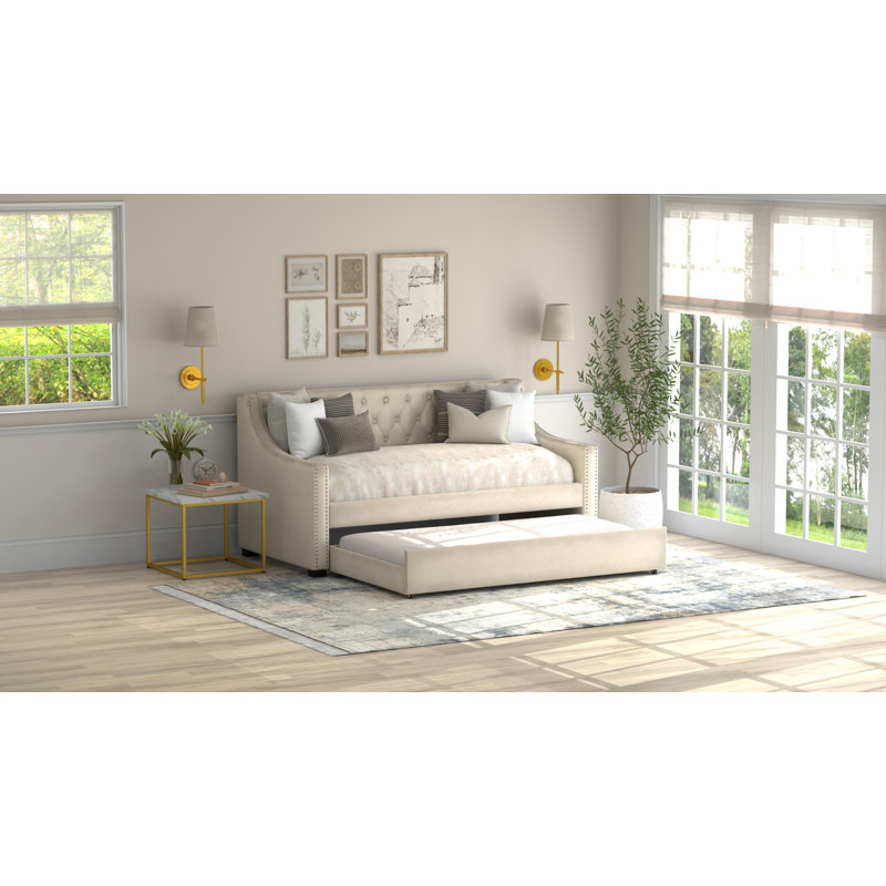 Champagne Velvet Daybed, Champagne