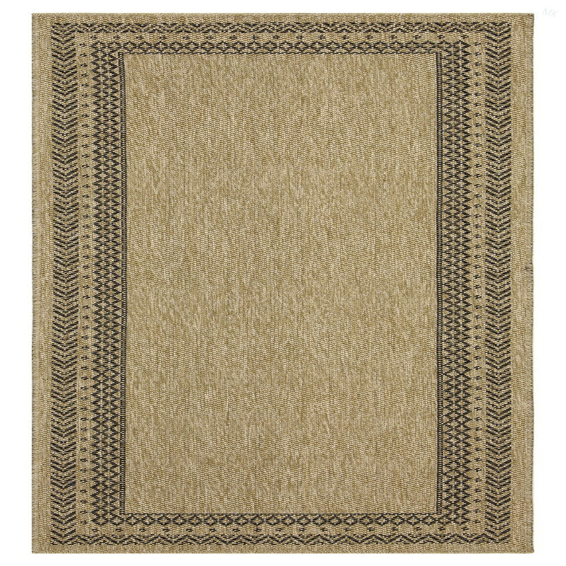 Earth GC_NTL1006 Jute/Black 5 Ft. 3 In. X 7 Ft. 3 In. Indoor/Outdoor Area Rug, Rectangle 5'3" x 7'3", Jute/Black