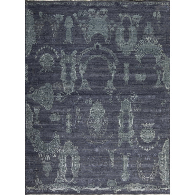 Manhattan Reserve Hand Knotted Abstract Area Rug, Rectangle 10' x 14'