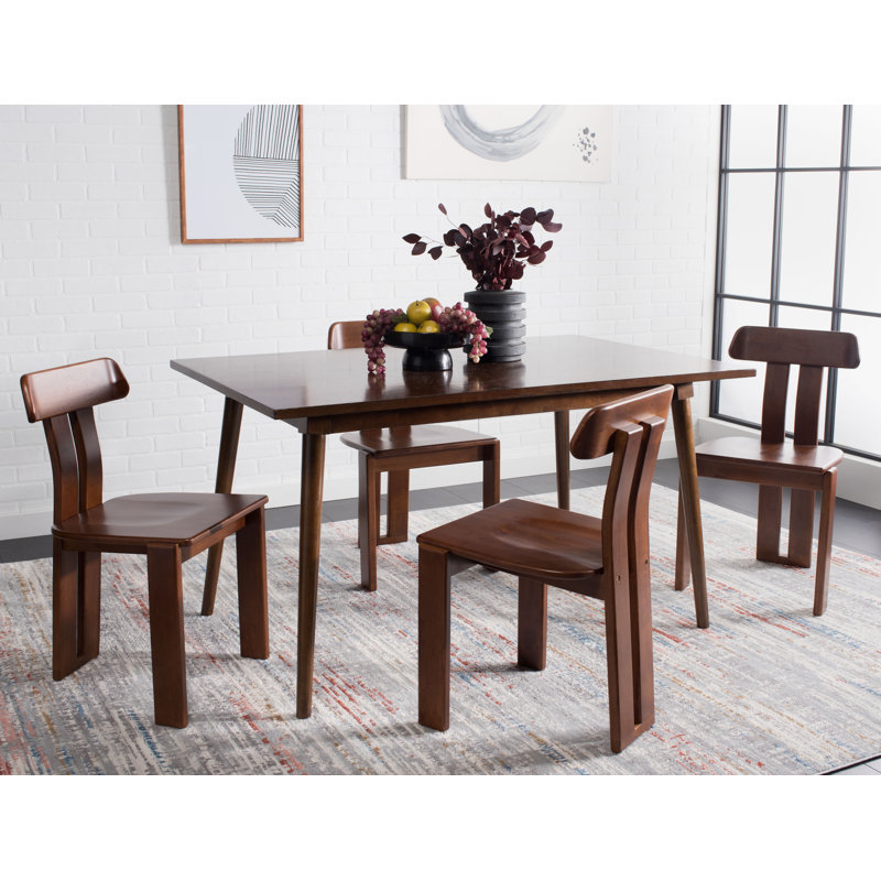 Jahmal Solid Wood Slat Back Side Chair, Walnut