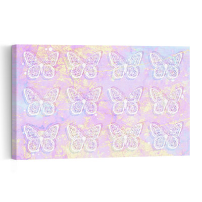 Pastel Dream Butterflies Abstract Colorful Dreamy Butterfly Lilac Nature Wall Art Print