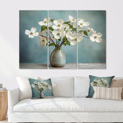 «Dogwood Bouquet Still Life», ensemble d'art sur toile Dogwood