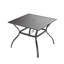 Table de bistro carrée en acier de 94 cm (37 po) avec trou pour parasol de 4 cm (1,57 po) pour terrasse ou jardin.-1847026032