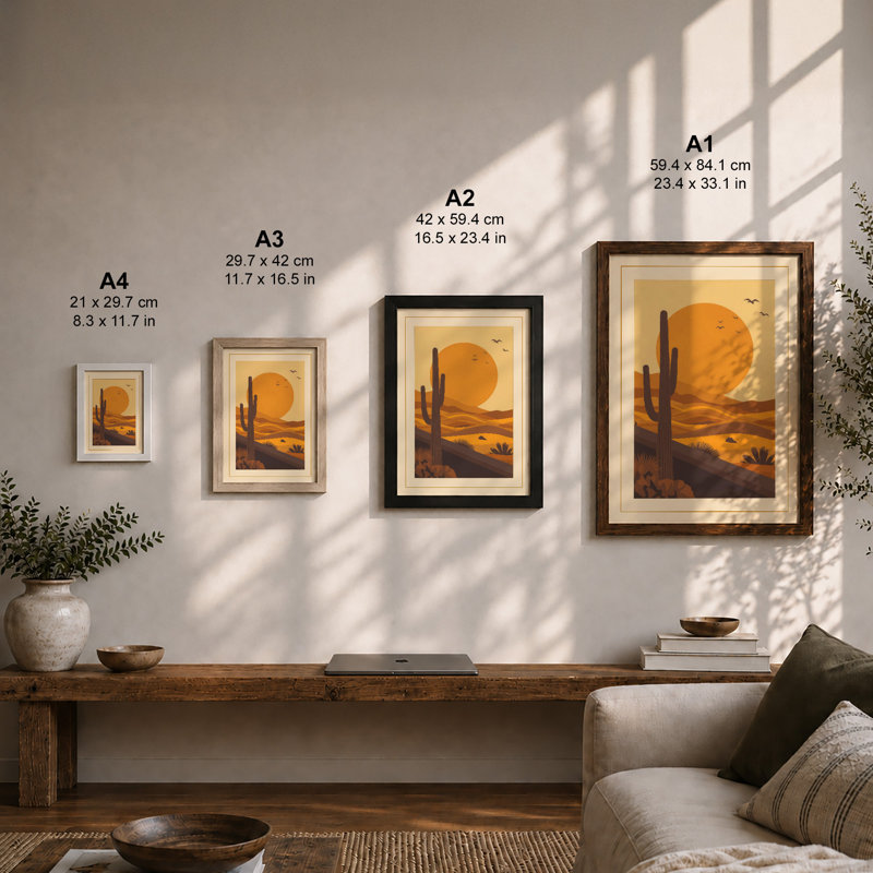 Desert Under Stars Rustic - Print, A1 - 84.1 x 59.4 cm, White