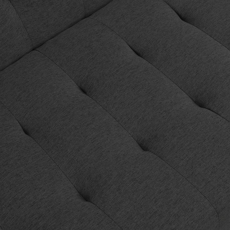 Canapé-lit futon multifonctionnel - Structure en bois et pieds en acier inoxydable, Noir