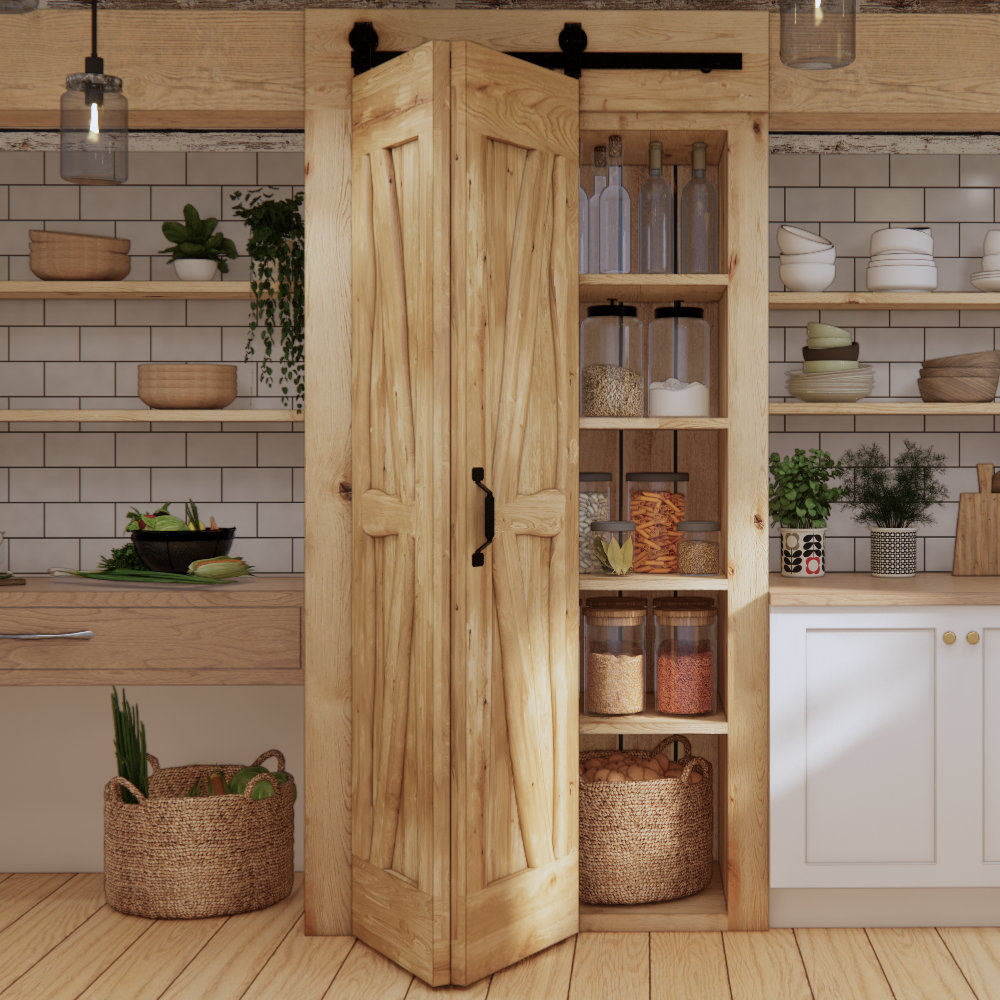 Hadria Single Bi-Folding System Solid Oak Barn Door