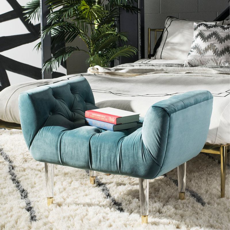 Broomvane Upholstered Bench, Seafoam