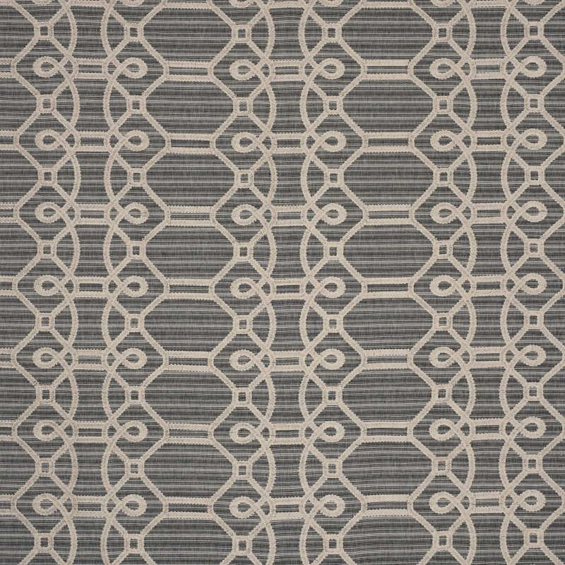 Ziz Embroidery Fabric, Coal