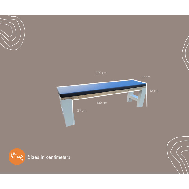 Planada Solid Wood Picnic Bench, 40cm H x 200cm W x 38cm D