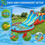 8-in-1 Inflatable Water Slide Bouncy Castle with 550W Blower, Double Slides & Climbing Walls, 840D/420D Oxford Fabric for Indoor Outdoor Kids Play