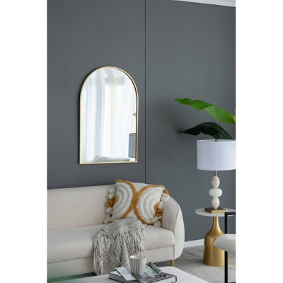 Miroir d'appoint 24 "x 36" avec cadre en métal doré pour salle de bain, chambre à coucher, mur de vestibule