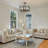 6-Light Industrial Lantern Semi Flush Mount Ceiling Light Candle Style Black Finish Geometric Cage Dining Light-411521459