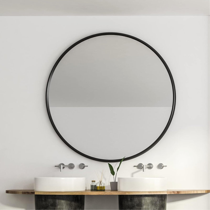 Miroir de salle de bain 39 po., Noir