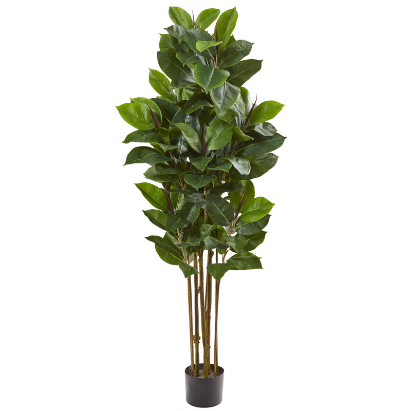 58'' Faux Rubber Leaf Tree in Pot Liner