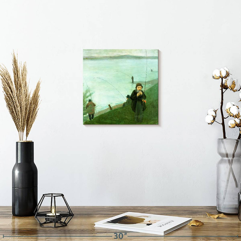 Pêcheurs sur le Rhin, 10" H x 10" W