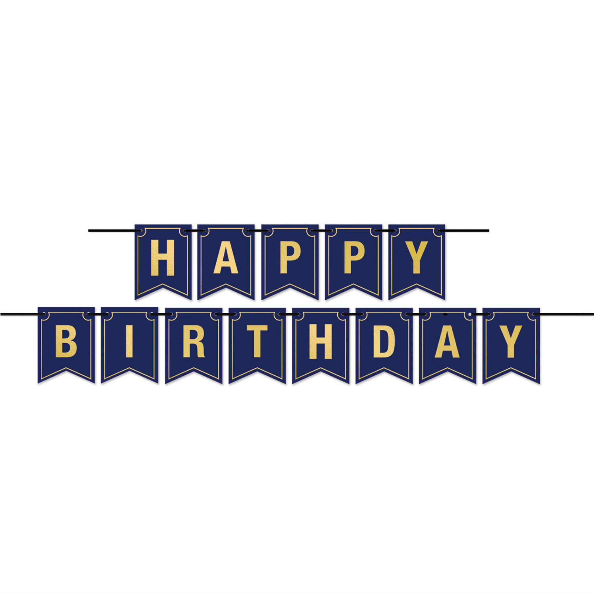 Beistle Happy Birthday Party Balloon Streamer - Gold