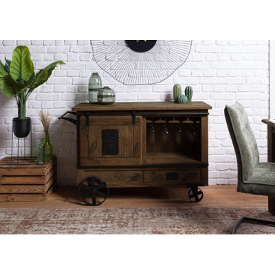 Railway Solid Wood Bar Cart