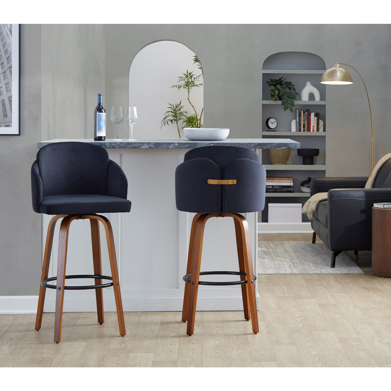 Tabouret de bar à hauteur fixe, Noir / tissu