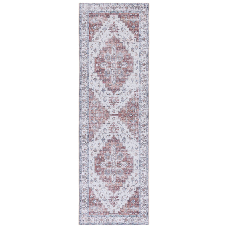 Tapis S / R 109 m / l S / R ivoire / rouille, Tapis de couloir 2 pi 6 po x 8 pi