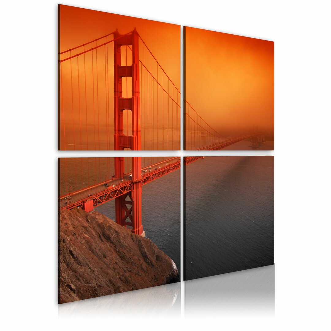 4-tlg. Leinwandbilder-Set San Francisco Golden Gate Bridge