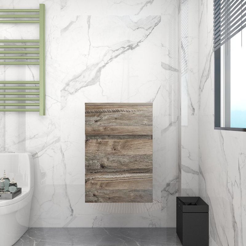 Dawnmarie PVC Bathroom Cabinet, Natural Wood
