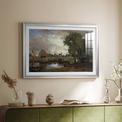 Flatford Mill (scène sur une rivière navigable) - John Constable - reproduction encadrée avec passe-partout et verre - 1816 - 1817