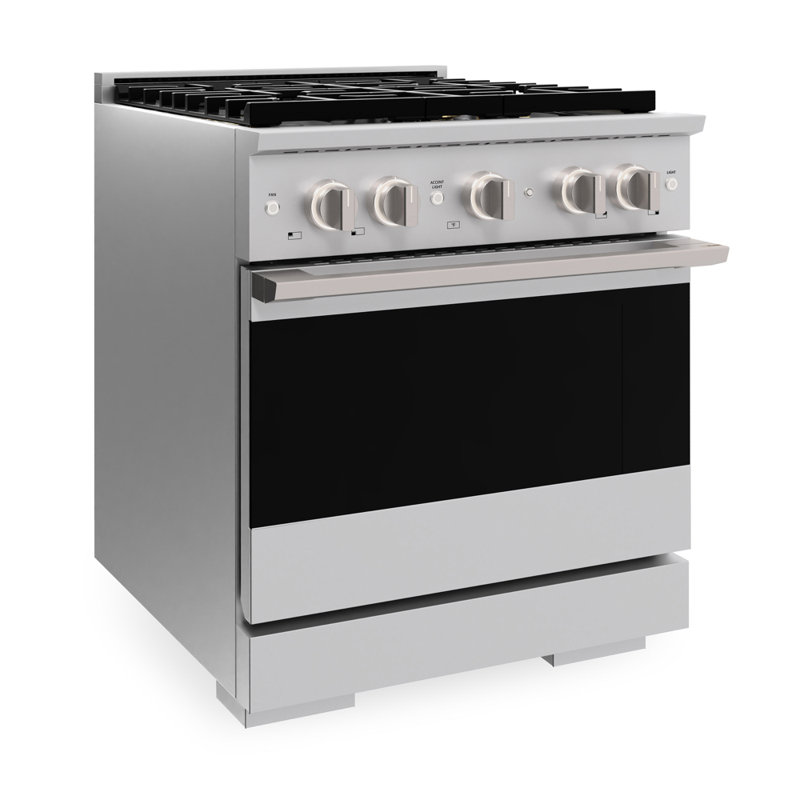 Zline Autograph 30 in. Marino Gas DuoPro Range in Steel Accents, Stainless Steel, Stainless Steel