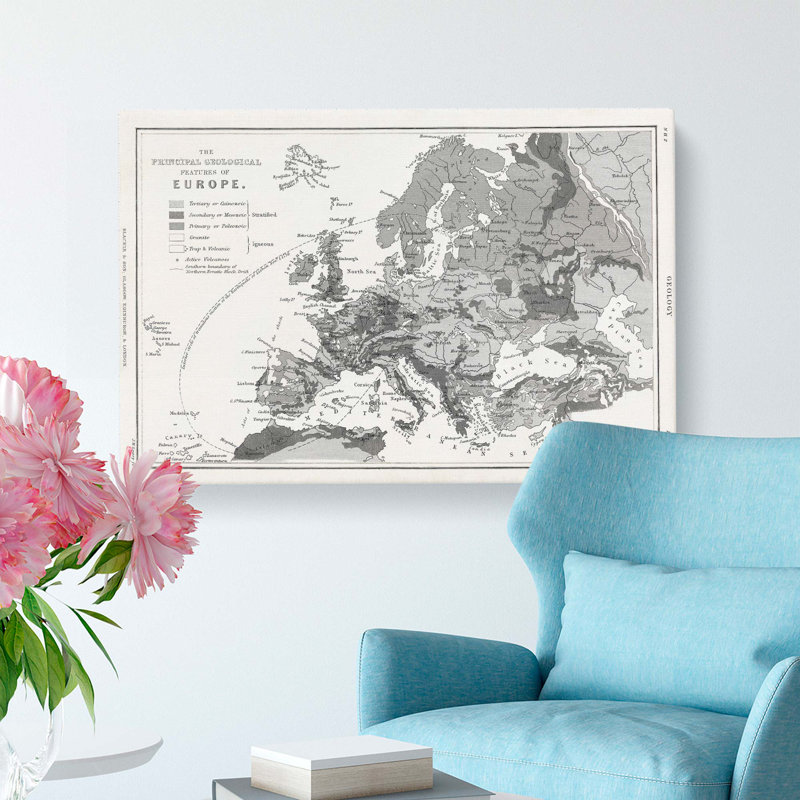 Vintage Map Of Europe by Oliver Goldsmith - Wrapped Canvas Print, 35cm H x 50cm W x 3cm D