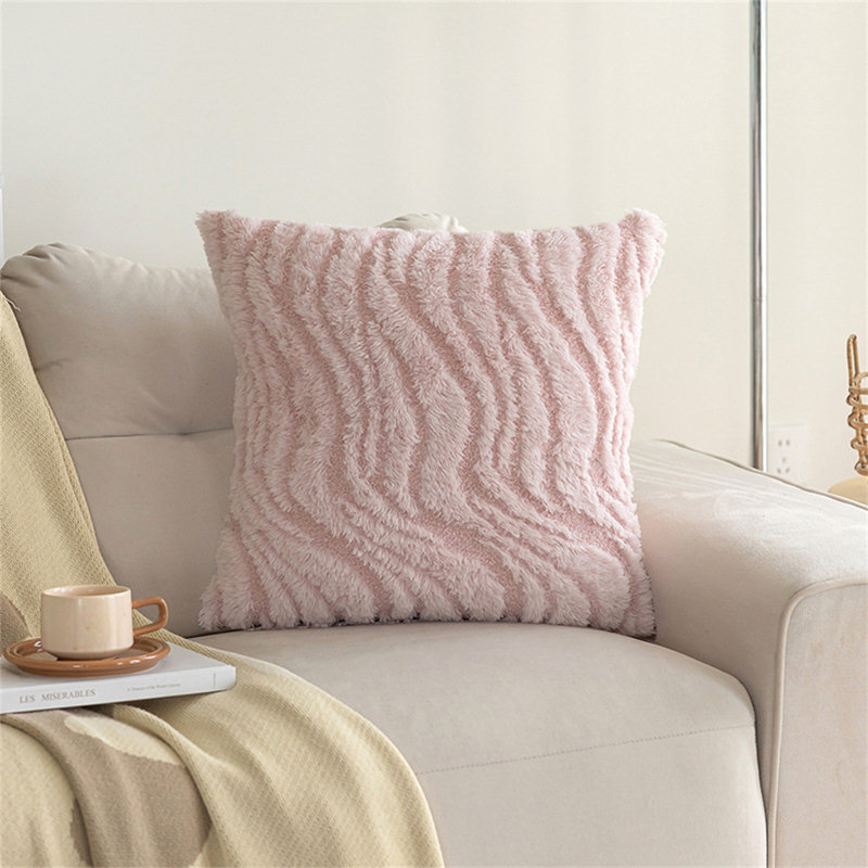 Soild Striped Throw Pillow Covers 18X18 Inch, Pink Striped