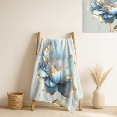 Jeté Chic Blue Blooming Flower II - Flowers