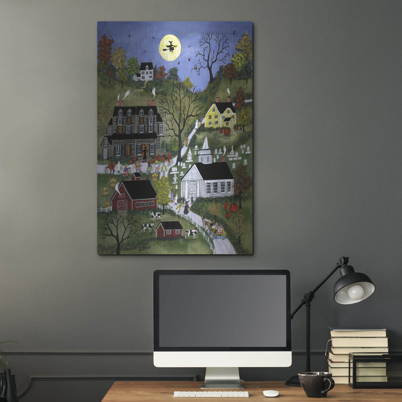  «Halloween In The Valley» par JL Munro, art mural en métal, 24 po x 36 po, H 36 po x l 24 po
