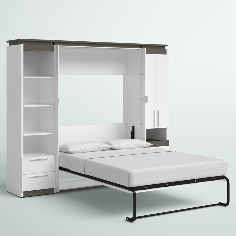 Lit escamotable avec rangement Camalla, Blanc