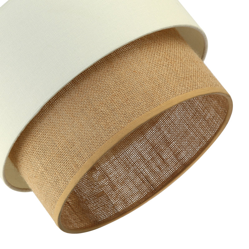 22cm H Rattan Drum Pendant Shade ( No Direct Attachment Method ) in Cream