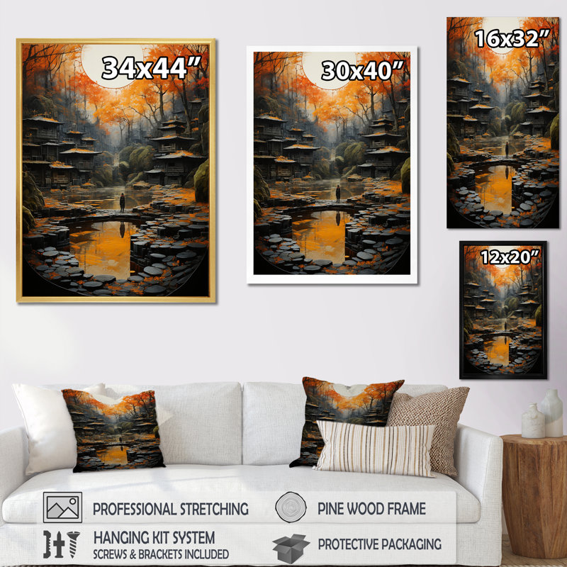 " Zen Landscape Harmony ", Wrapped Canvas, 40" H x 30" W x 1.5" D