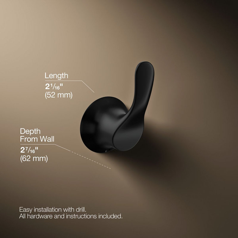 Simplice Robe Hook, Black