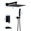 Douche de 12 po de style noir mat - Douchette, équilibré, disque en céramique, tête d'installation de l'ensemble de fixation murale, douchette, fixation-122075596
