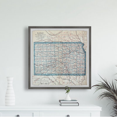 " Vintage Map Of Kansas "