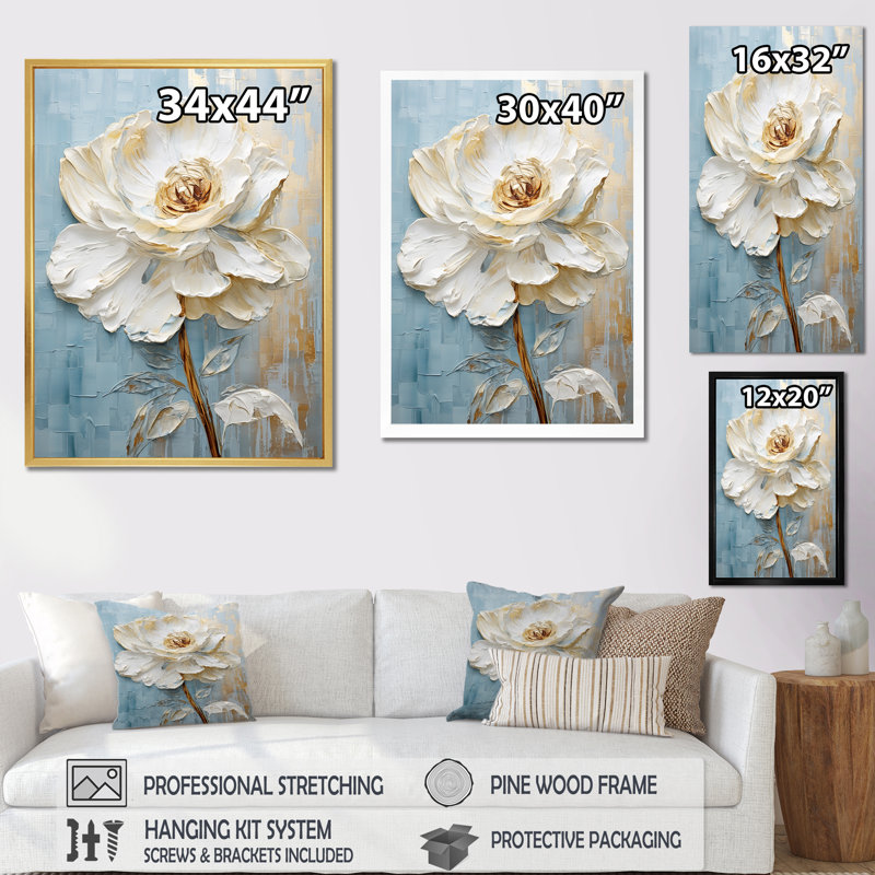 «Ranunculus Radiance Treasure I», reproduction sur toile, Cadre naturel flottant, H 32 po x l 24 po