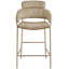 Tabouret de comptoir en velours beige Yara-75000047