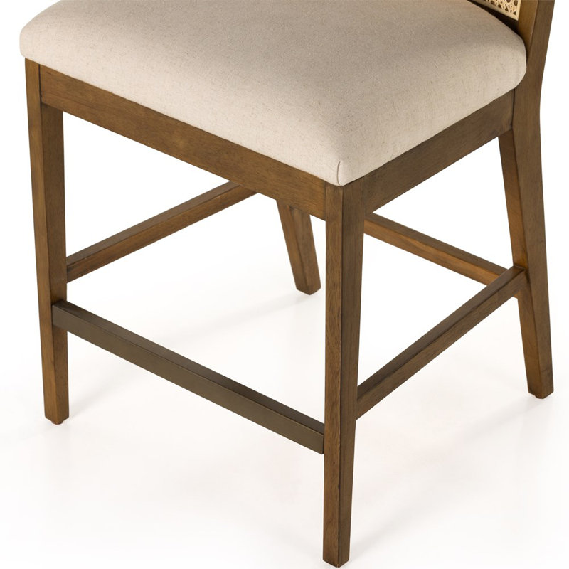 Tabouret de comptoir et de bar Sergi, Tabouret de comptoir (siège d'une hauteur de 27 p, Brun / naturel / taupe