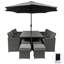 Awaiz 10 - Person Patio Dining Set Umbrella Hole Included Rectangular Table with Cushions Included