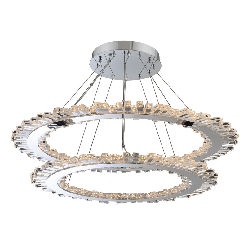 Lustre à 2 niveaux chromé / transparent Quasar Allegri