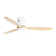 52 Inch Flush Mount Ceiling Fan DC 3 Solid Wood Fan Blade Noiseless Reversible Motor Remote Control With Light