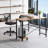 Desk and Chair Set: 49 Inch L-Shaped Computer Desk and Height Adjustable Mesh Chair-1316091850