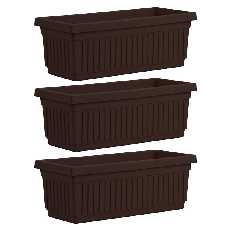 Boîte à fleurs Andropolis, Chocolat, H 6,38 po x l 6,75 po x P 29,5 po, 3